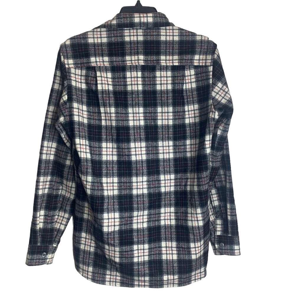 Pendleton Wool Flannel Shirt Mens Small Black White Red Plaid Button Down Oliver - Picture 11 of 16